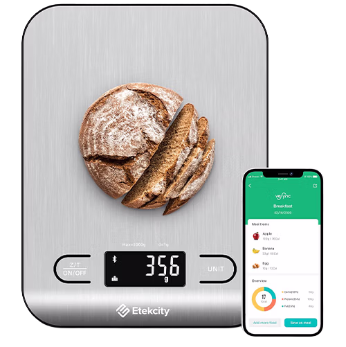 Digital kitchen scale for measuring overnight oats