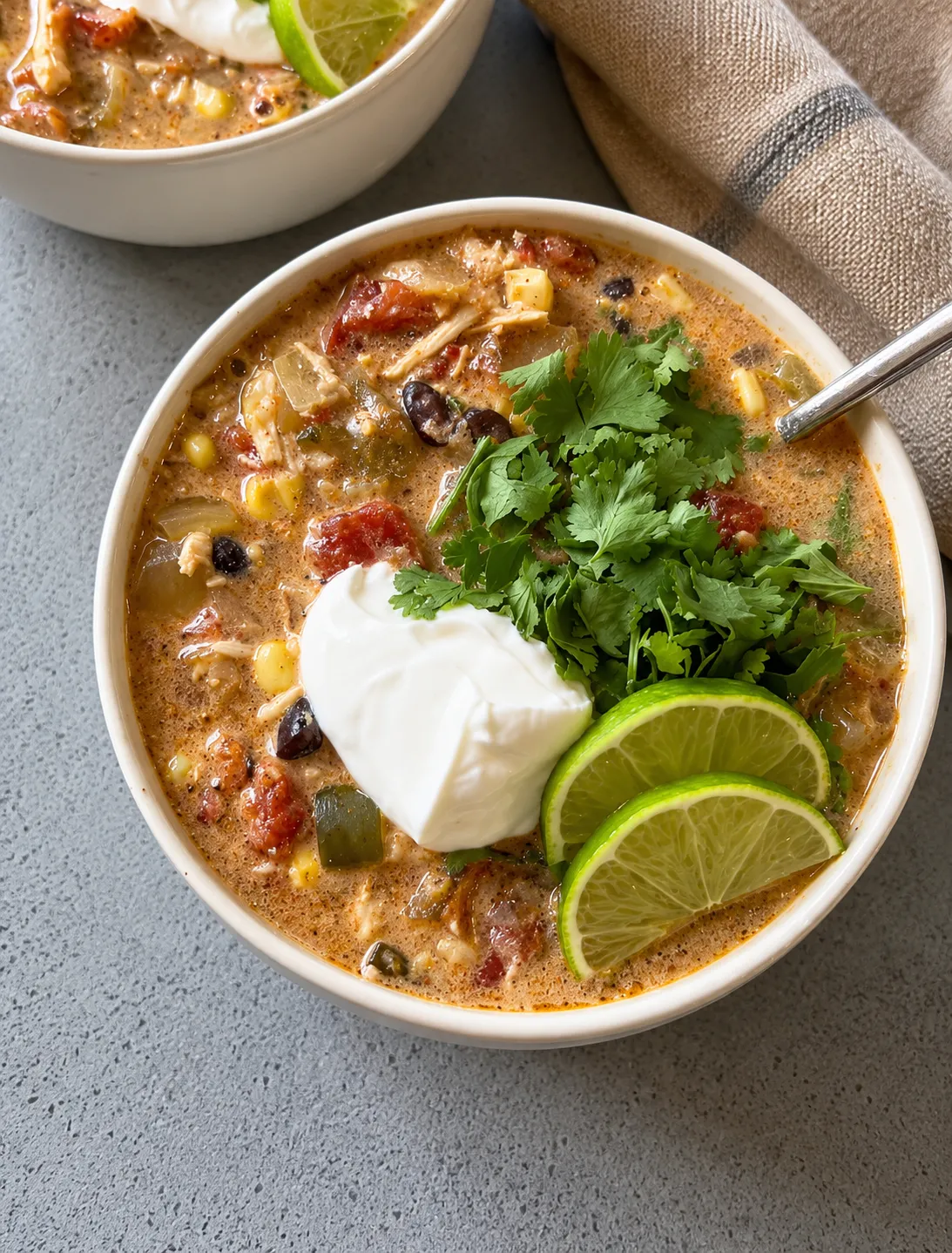 Chicken taco soup meal prep bowls