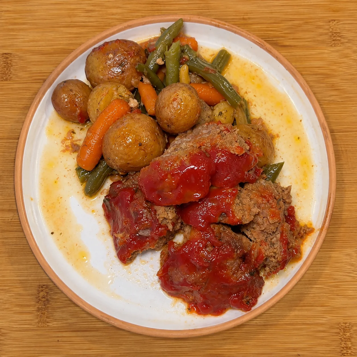 Dump-and-go crockpot meatloaf with vegetables