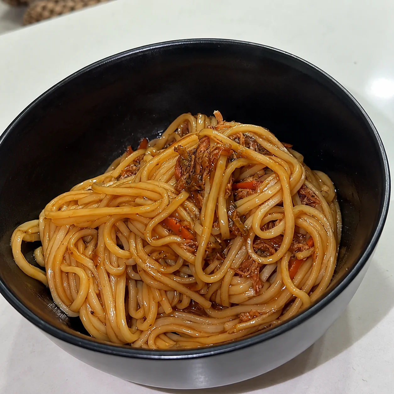 Dump-and-go slow cooker shredded beef and noodles