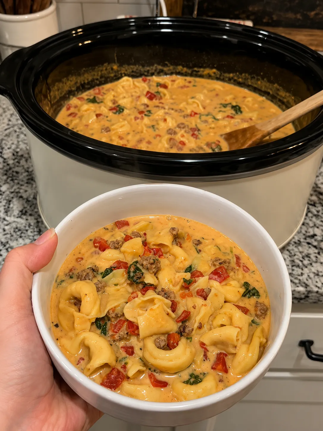 Crockpot Chicken Tortellini