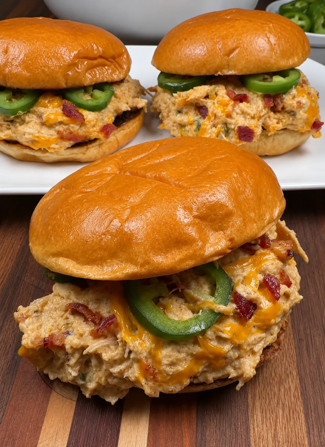 Crock Pot Jalapeño Crack Chicken Sandwiches