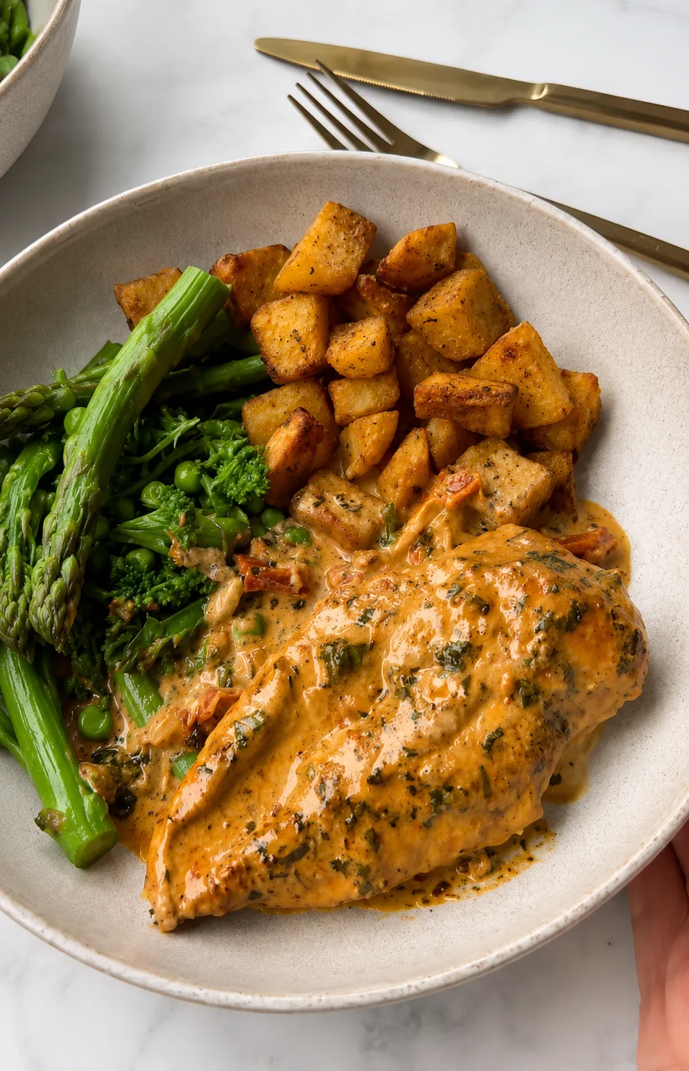 Plated dump-and-go crockpot dinner