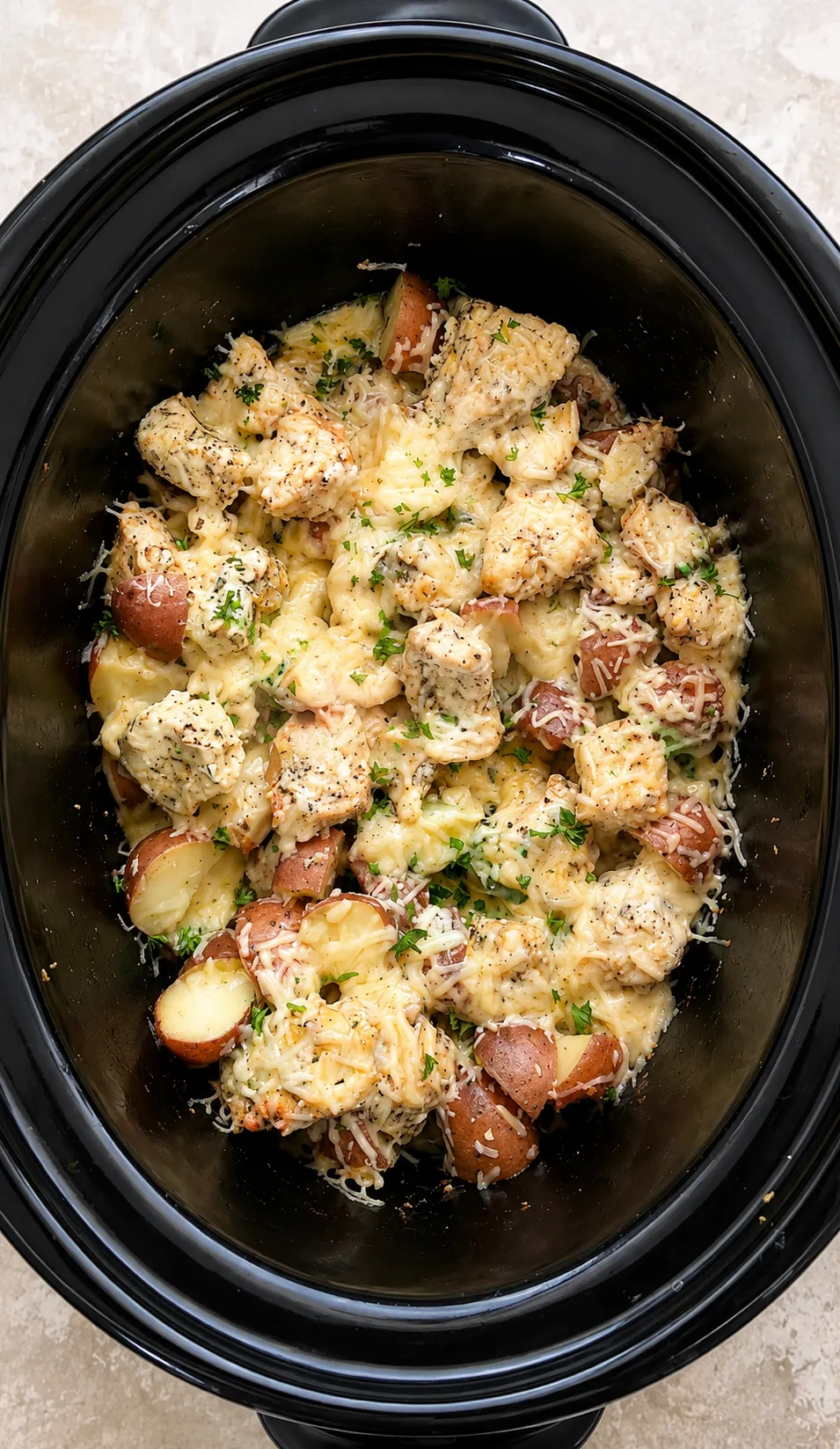4-Ingredient Crockpot Garlic Parmesan Chicken