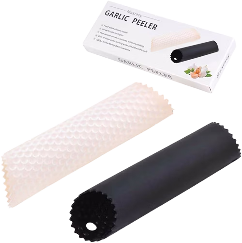 Silicone garlic peeler tubes for peeling garlic cloves fast