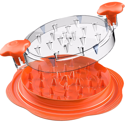 Orange chicken shredder twist tool for shredding rotisserie chicken