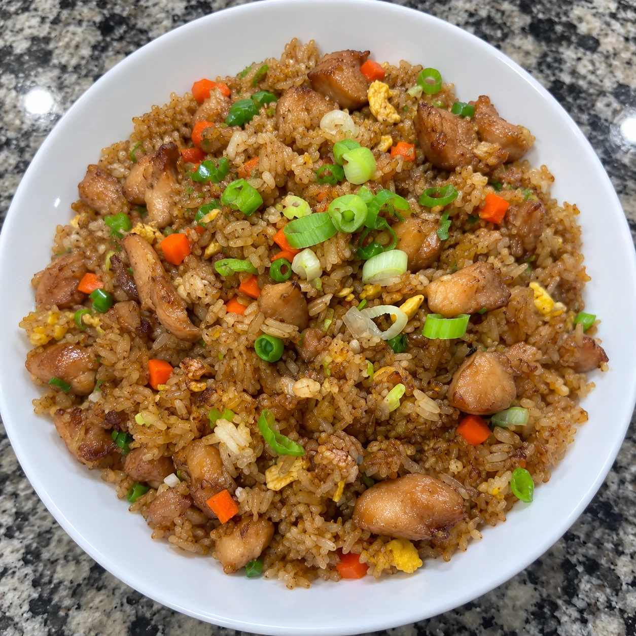 Leftover chicken fried rice