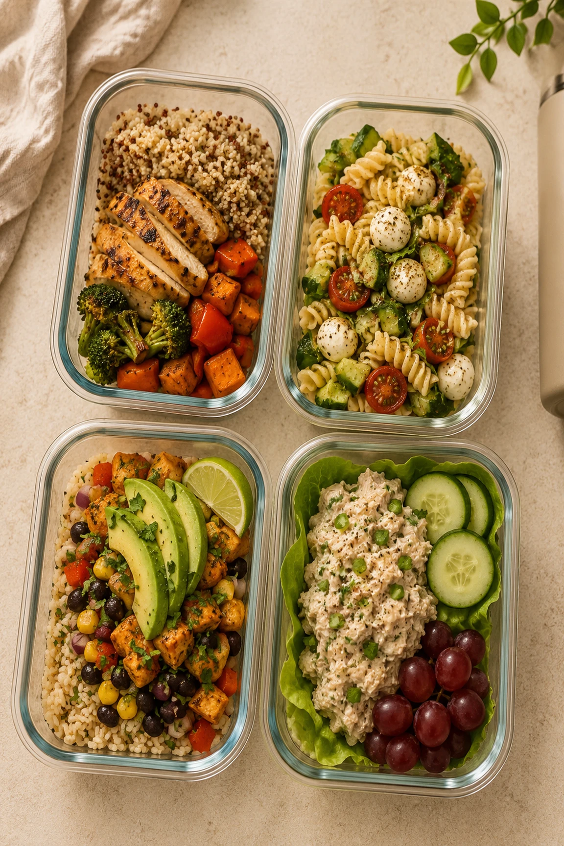 Lunch meal prep ideas packed for the week