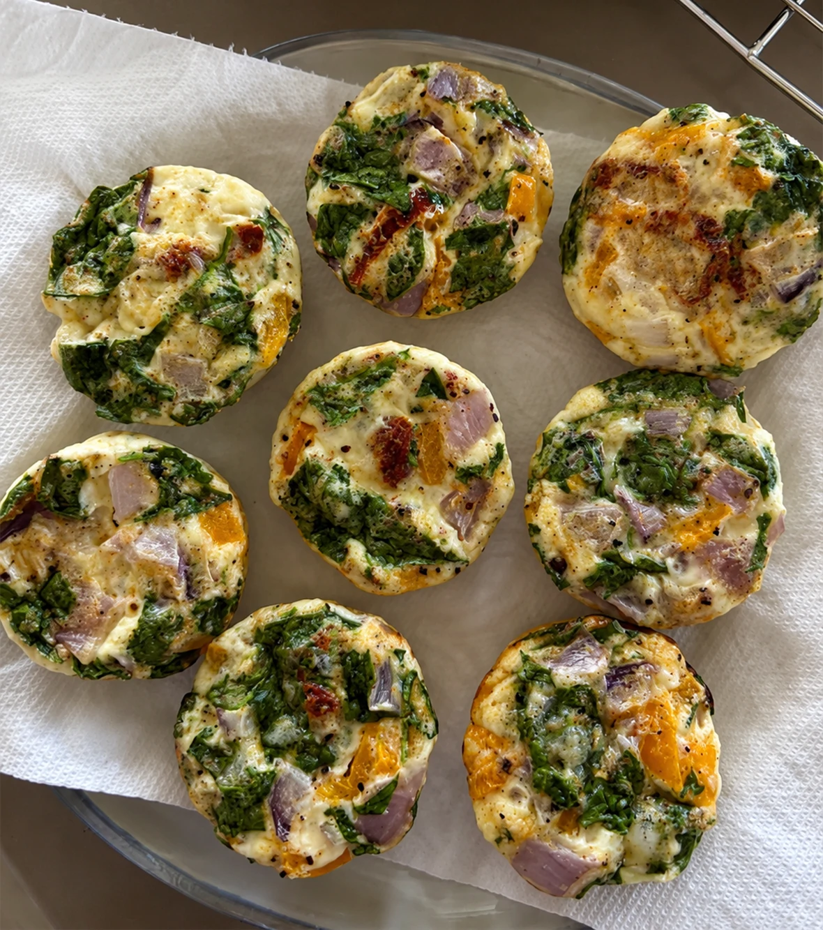 Homemade egg white bites in a muffin tin
