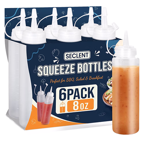 Squeeze bottles for storing and serving copycat Wingstop ranch