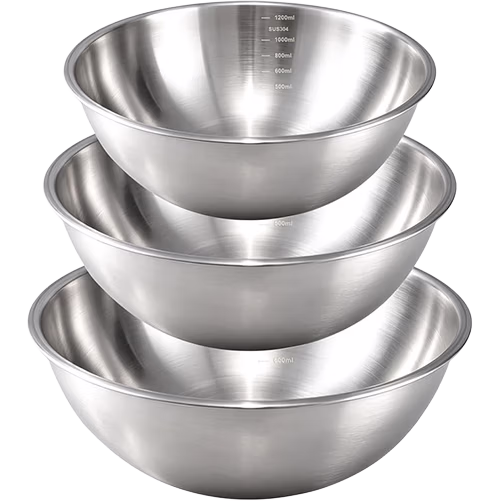Stainless steel mixing bowl for making Wingstop ranch